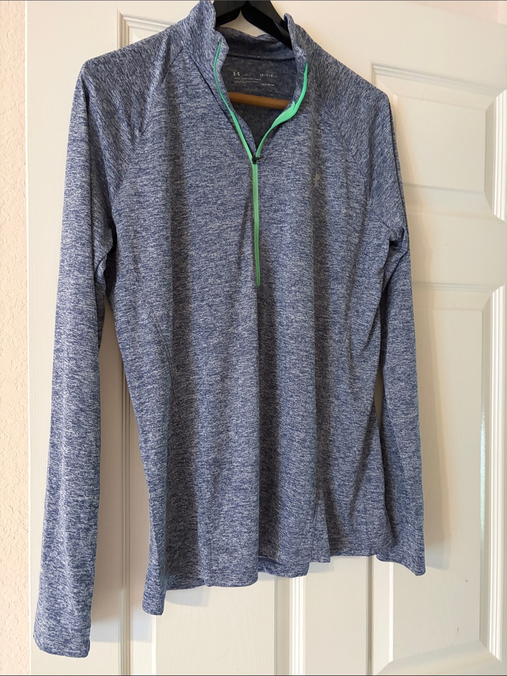 Under Armour Blue Heathered Quarter-Zip with Mint Accents